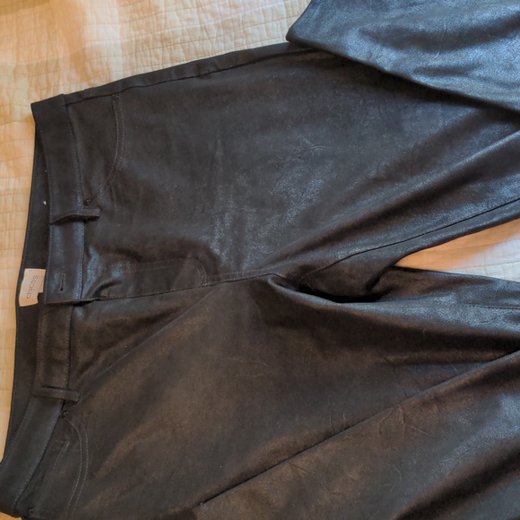 Faux Leather Size 2.5 or 14 Chico's Heavy black jegging - Picture 1 of 6